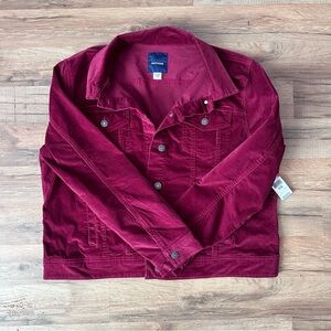 Basic Edition Corduroy jacket Burgundy Red Maroon XL womens jacket